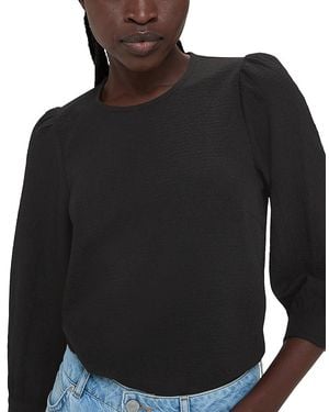 Whistles Zenni Textured Blouse - Black