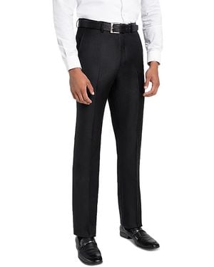 Santorelli Loro Piana Wool Regular Fit Dress Pants - Black