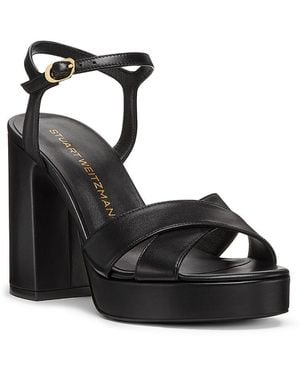 Stuart Weitzman Dayna Crisscross Platform Sandals - Black