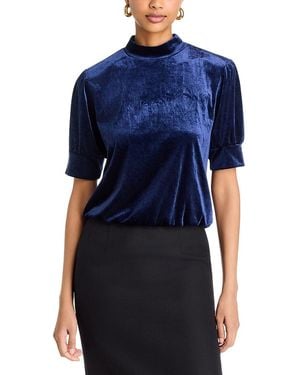 AREA STARS Hailey Velvet Top - Blue