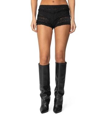 Edikted Maisley Sheer Lace Shorts - Black