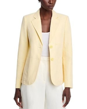 Michael Kors Linen And Cotton Patch Pocket Blazer - Natural
