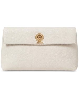 Veronica Beard Anchor Medium Pebbled Leather Clutch - Natural