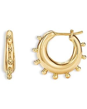 Temple St. Clair 18K Yoga Small Hoop Earrings - Metallic
