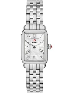 Michele Deco Park Stainless Steel Watch, 23Mm X 29Mm - White