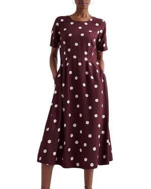 Seasalt Cornwall Tilly Short Sleeve Midi Dress - Purple