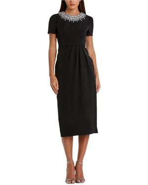 Mac Duggal Rhinestone Neckline Column Dress - Black