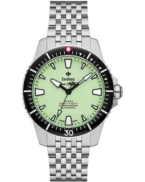 Zodiac Pro-Diver Automatic Stainless Steel Watch, 42Mm - Metallic