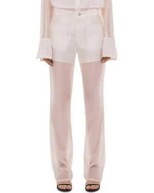 Helmut Lang Sheer Bootcut Pants - Natural