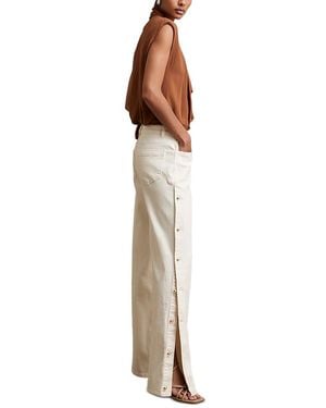 Reiss Evelyn Side Detail Wide Leg Jeans - Natural