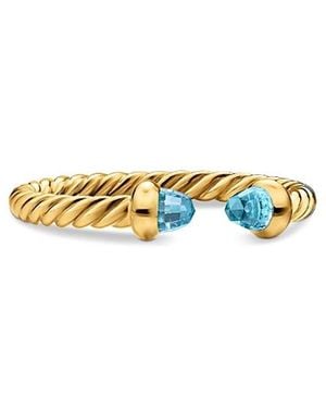 David Yurman Micro Cablespira Flex Open Ring - White