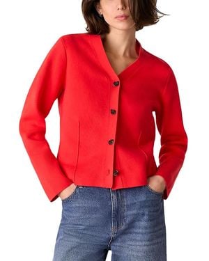 Whistles Seam Detail Cardigan - Red