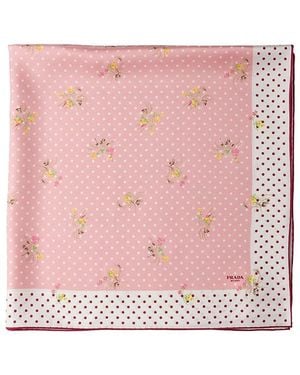 Prada Printed Silk Twill Scarf, 90 X 90 Cm - Pink