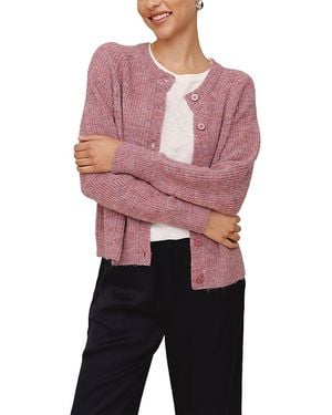 Bella Dahl Raglan Sleeve Crewneck Cardigan - Purple