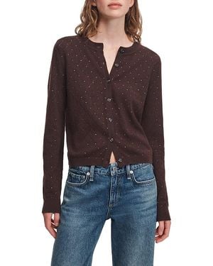 Rag & Bone Archie Cotton Cashmere Jewel Cardigan - Brown