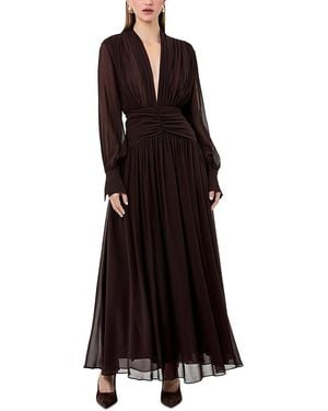 Nicholas Jocelyn Deep Plunge Maxi Dress - Black