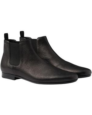 Prada Leather Chelsea Boots - Black