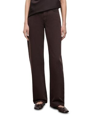 STAUD Leo High Rise Straight Jeans - Brown