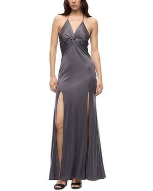 Pinko Galaxy Satin Jersey Halter Dress - Purple