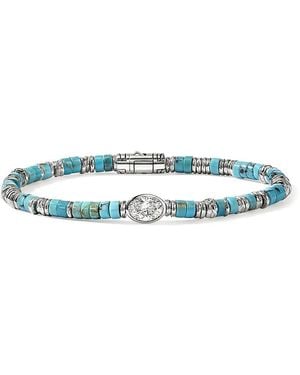 John Hardy Sterling Jh Lovestruck & Lab Grown Diamond Heishi Bead Bracelet - Blue