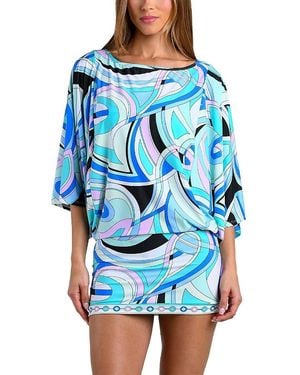Sunshine 79 Studio Swirl Mini Dress Cover Up - Blue