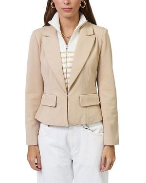 Central Park West Chloe Nautical Stripe Sweater Dickey Jacket - Natural