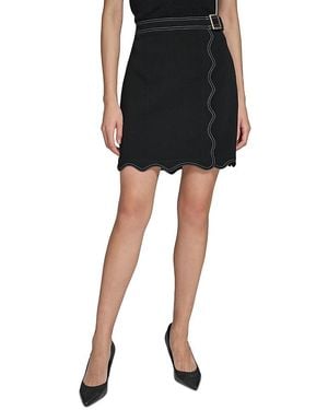 KARL LAGERFELD Scalloped Wrap Skirt - Black