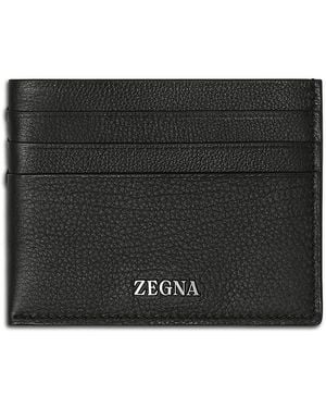 ZEGNA Secondskin Leather Card Case - Black