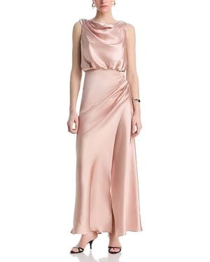 Aqua Draped Maxi Dress - Pink