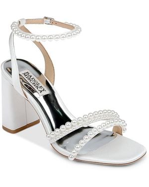 Badgley Mischka Feisty Ankle Strap High Heel Sandals - White