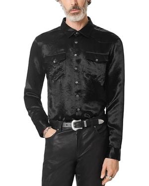 John Varvatos Benton Western Pocket Shirt - Black