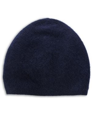 Aqua Brushed Cashmere Slouch Beanie - Blue