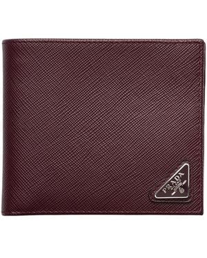 Prada Saffiano Leather Wallet - Purple