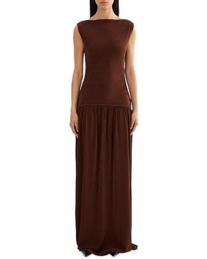 Lamarque Drop Waist Maxi Dress - Brown