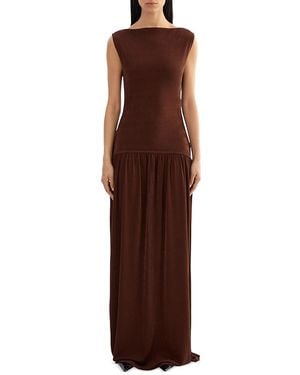 Lamarque Drop Waist Maxi Dress - Brown