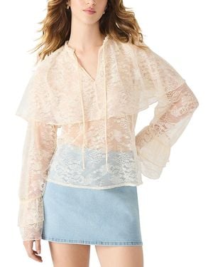 Steve Madden Saylor Ruffle Lace Top - Blue