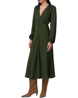 Ghost Francesca Crepe Button Up Midi Dress - Green