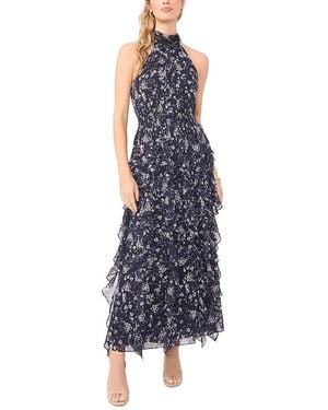 1.STATE Cascading Ruffle Maxi Dress - Blue
