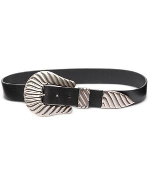 The Great The Great Big Buckle Leather Belt - White