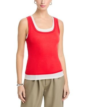 Aqua Double Layer Tank Top - Red