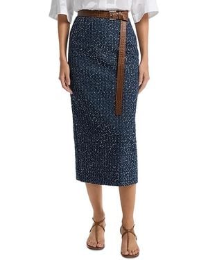 Michael Kors Michael Michael Kors Tweed Sequin Denim Skirt - Blue