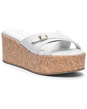Santoni Leather Wedge - White