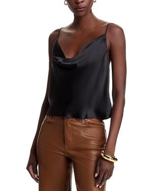 L'Agence Calista Silk Cowl Neck Camisole - Brown