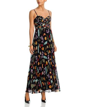 Aqua Sleeveless Printed Maxi Dress - Black