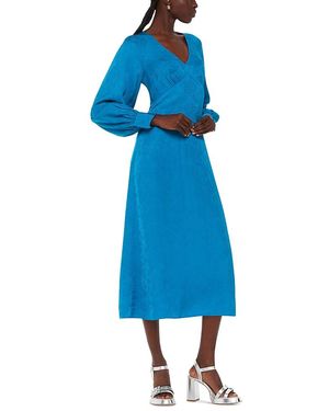 Whistles Serpent Jacquard Midi Dress - Blue
