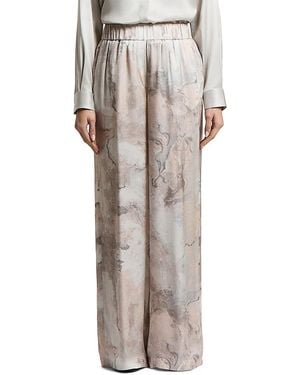 Peserico Printed Flowy Viscose Palazzo Pants - Multicolor