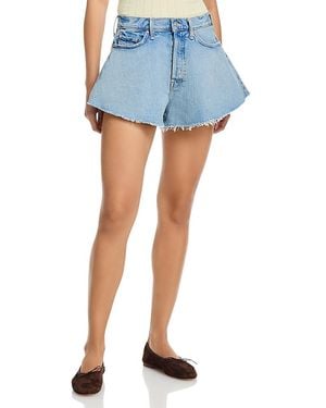 Mother The Flutter High Rise Jean Shorts - Blue