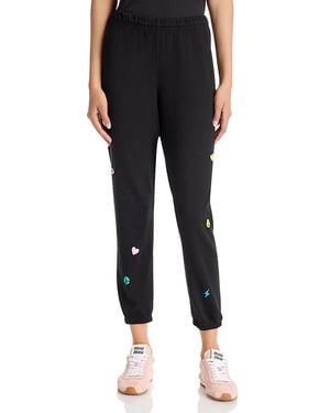 Aqua Avery Crop Sweatpants - Black