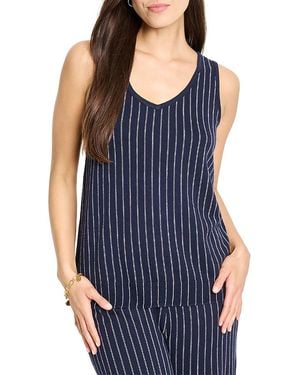 NIC+ZOE Destination Stripe Knit Tank Top - Blue
