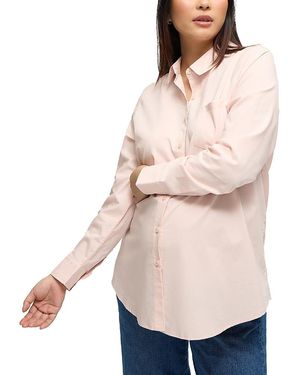 Ingrid & Isabel Button Down Maternity Shirt - Natural